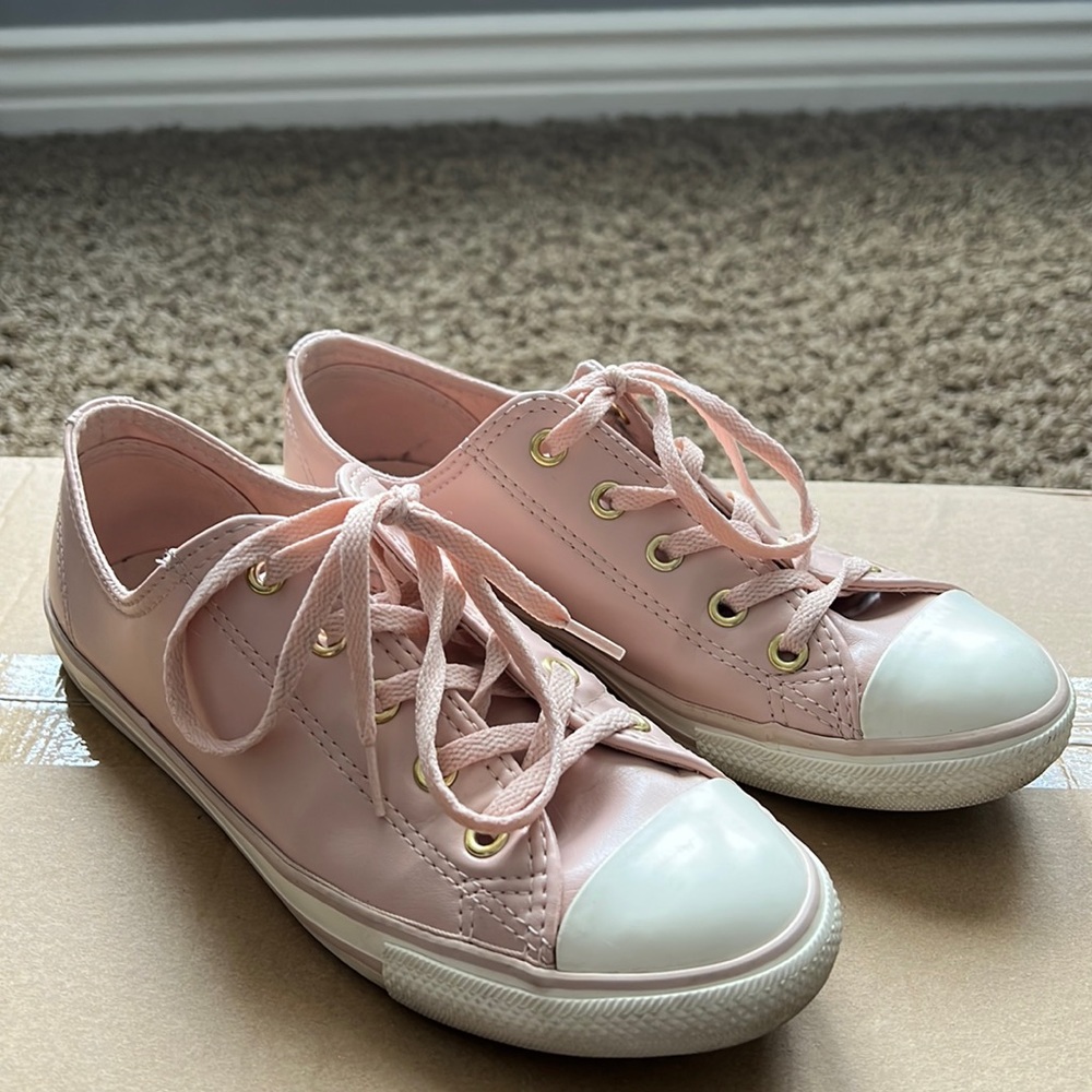 Pink Leather Converse